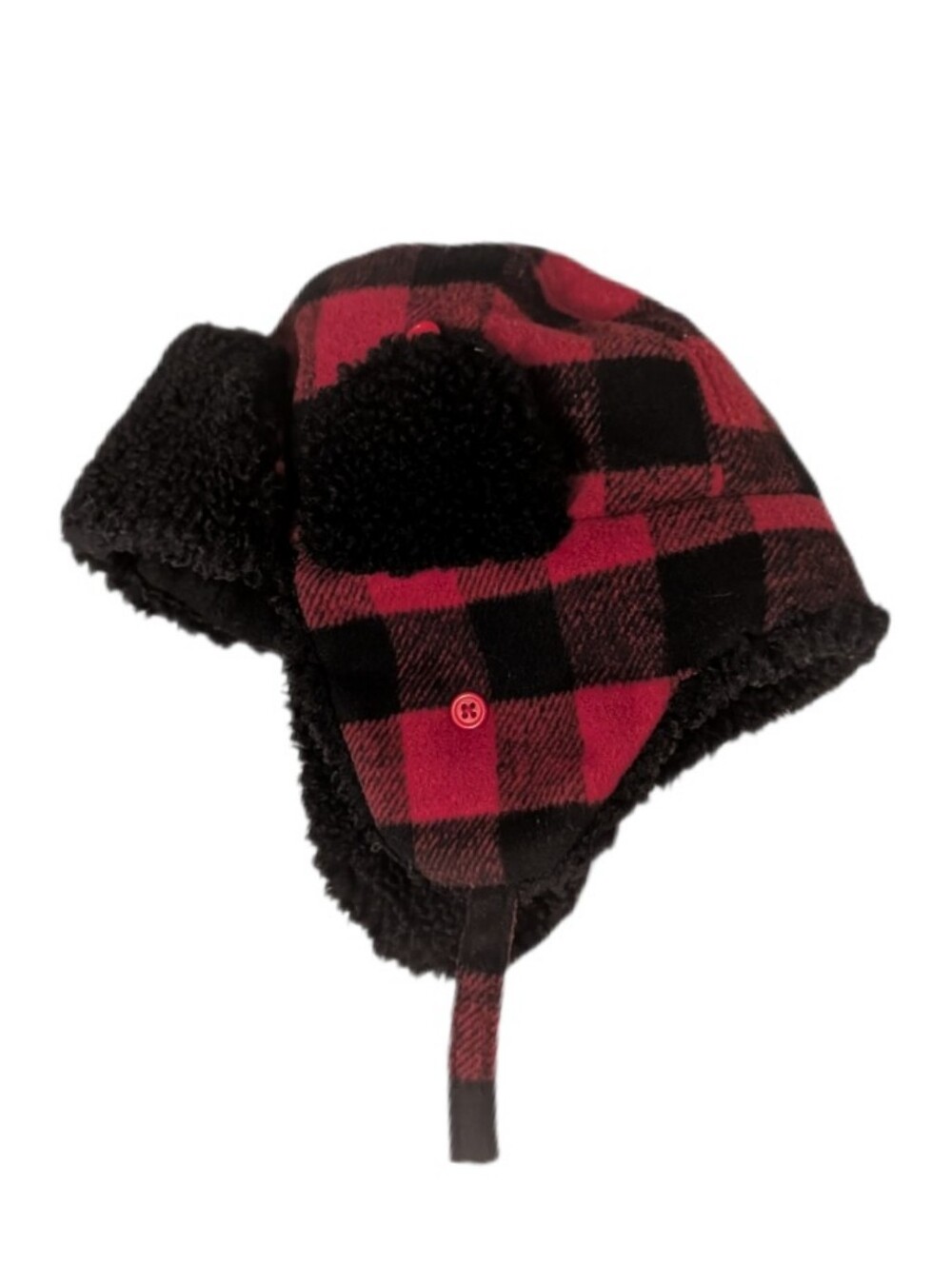 Red & Black Plaid Trapper Hat with Ear Flaps Infant/Toddler